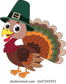 Turquia Feliz Ação de Graças Coloração Vetor e ilustração.