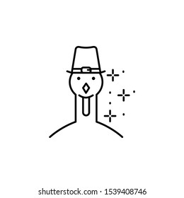 Turkey, hat, pilgrim icon. Simple line, outline vector of Thanksgiving day icons for ui and ux, website or mobile application