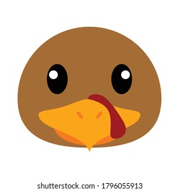 Turkey head cartoon. Animal cartoon icon - Vector