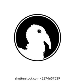 Turkey Head on the Circle Shape for Logo, Pictogram or Graphic Design Element. The Turkey is a large bird in the genus Meleagris. Vector Illustration