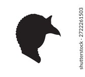 Turkey head silhouette vector flat illustration design on white background