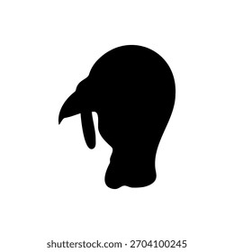 Turquia cabeça silhueta vetor plano projeto de ilustração.