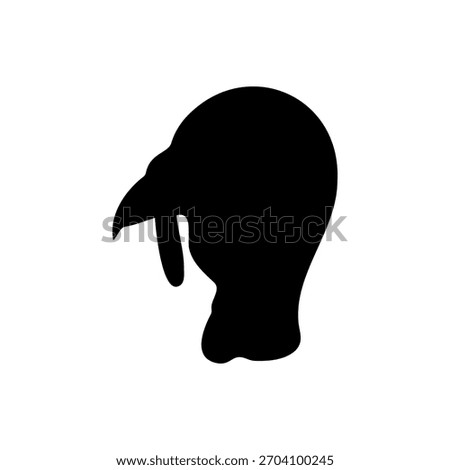 Turkey head silhouette vector flat illustration design.