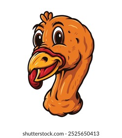 Turkey head vector cartoon mascot
