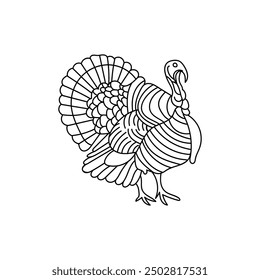 turkey hen line art for coloring page