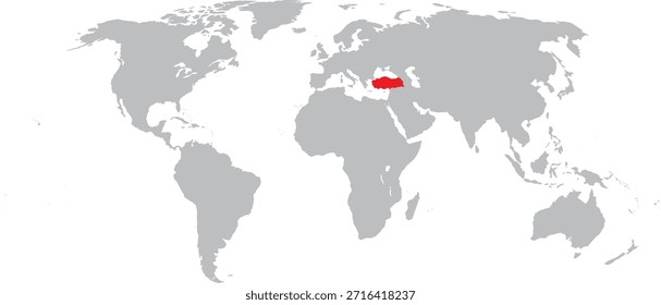 Turquía destacada en el diseño del Vector del mapa mundial