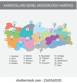 
Turkey highways general directorate map