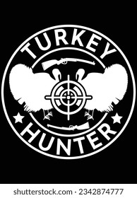 Turkey hunter vector art design, eps file. design file for t-shirt. SVG, EPS cuttable design file