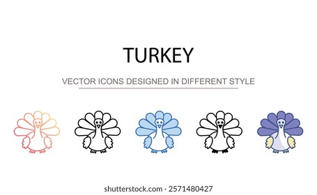 Turkey icon design with white background stock illustration