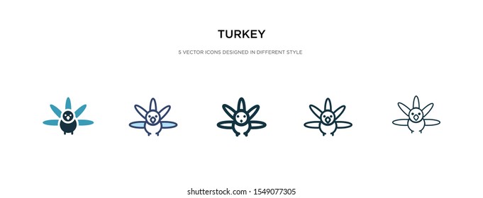 turkey icon in different style vector illustration. two colored and black turkey vector icons designed in filled, outline, line and stroke style can be used for web, mobile, ui