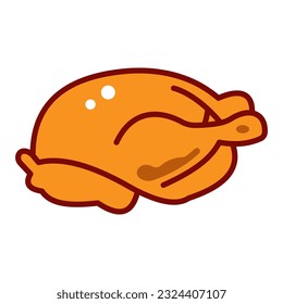 Turkey icon emoji flat vector on white background