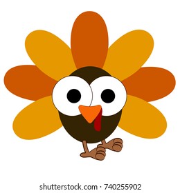 Turkey icon with feathers isolated on white, Vector illustration