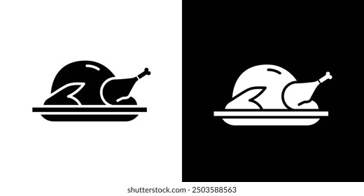 Turkey icon Flat vector set outline