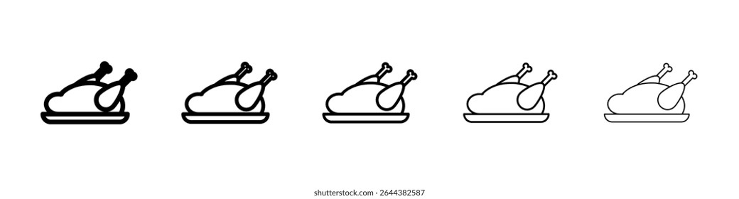 Turkey icon graphic set. trendy stroke line style