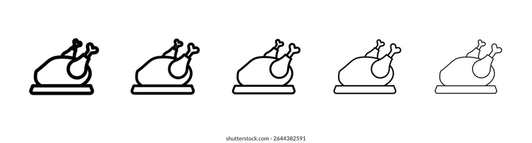 Turkey icon graphic set. trendy stroke line style