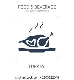 turkey icon. high quality filled turkey icon on white background. from food collection flat trendy vector turkey symbol. use for web and mobile