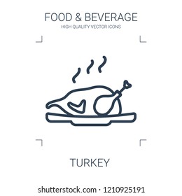 turkey icon. high quality line turkey icon on white background. from food collection flat trendy vector turkey symbol. use for web and mobile