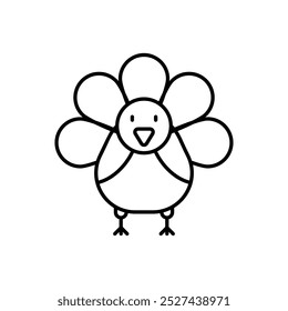 Turkey icon isolated on a white background. Vector illustration.