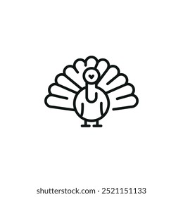 Icono de Turquía. Una representación minimalista de un pavo, reconocido como un símbolo de Acción de Gracias y la industria agrícola. Ideal para contenido sobre agricultura, celebraciones navideñas. Ilustración vectorial 