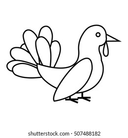 Turkey icon. Outline illustration of turkey vector icon for web