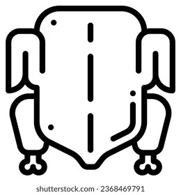 Turkey icon in outline style. Vector illustration, suitable for logo, web, graphic design, illustration, sticker, books, etc