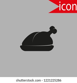 Turkey icon. Simple style. Vector Illustration for Thanksgiving Day. EPS 10