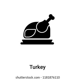 Turkey icon vector isolated on white background, logo concept of Turkey sign on transparent background, filled black symbol