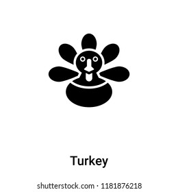 Turkey icon vector isolated on white background, logo concept of Turkey sign on transparent background, filled black symbol