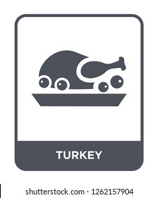 turkey icon vector on white background, turkey trendy filled icons from Thanksgiving collection, turkey simple element illustration