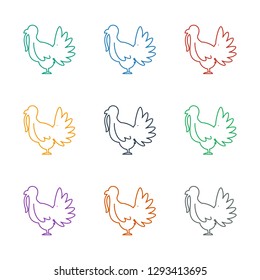 turkey icon white background. Editable line turkey icon from party. Trendy turkey icon for web and mobile.