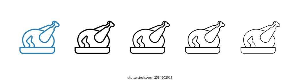 Turkey icons in five different stroke sizes
