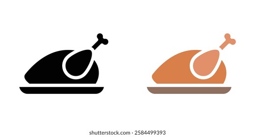 Turkey icons pack in black and colored version