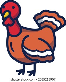 Turkey illustration icon design flat animals