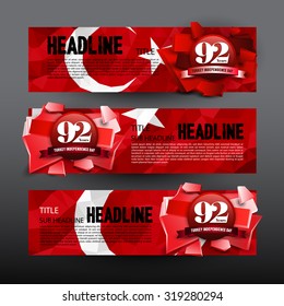 Turkey Independence Day Banner. Vector Eps. 10