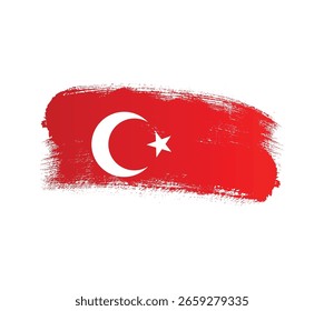 Día de la independencia de Turquía roza bandera png. Textura de tinta creativa y salpicadura turca sobre fondo transparente. Türkiye, 29 de agosto.
