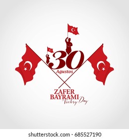 Turkey Independence day. Celebration of victory and the National Day in Turkey. 30 august zafer bayrami. Vector illustration
