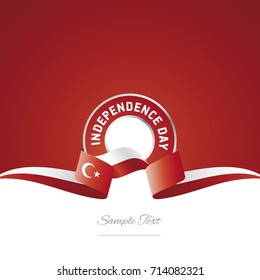 Turkey Independence Day ribbon logo icon