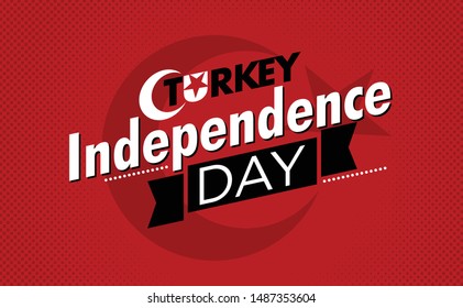 Turkey Independence Day vector illustration. Celebration of victory and the National Day in Turkey design. Graphic for design elements. Useful for banner, greeting card and social media content.