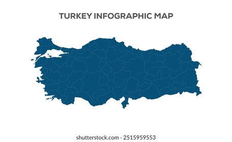 Turkey Infographic Map, Very high resolution Turkey map, isolated on white background. Infographic, Flat Earth, Globe similar worldmap icon. annual report, Travel worldwide, map silhouette backdrop.