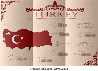 Turkey infographics, statistical data, sights. Vector illustration