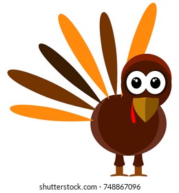 Turkey Isolated On White Background Thanksgiving Stock Vector (Royalty ...