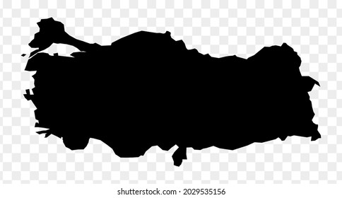 Turkey isolated vector map silhouette
