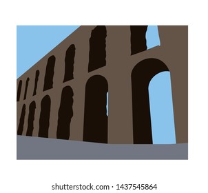 Turkey, Istanbul (Bozdagan Kemeri) Aqueduct of the Grey Falcon.  Roman aqueduct which was the major water-providing system of the Eastern Roman capital of Constantinople. Valens Aqueduct 
