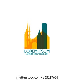 Turkey Istanbul city landscape panorama view flat logo cool vector icon