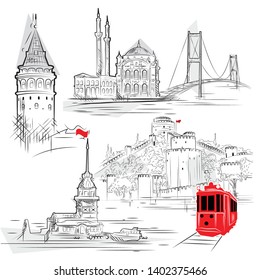 turkey istanbul city vector illustration