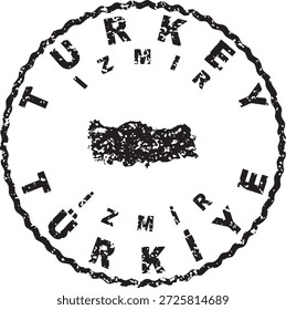 Türkei Izmir runde Dichtung Karte Design