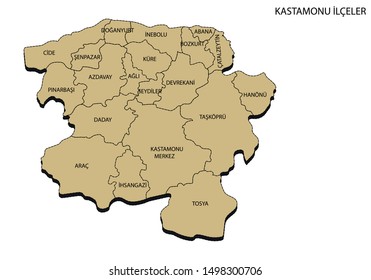 Turkey, Kastamonu drawing district maps
