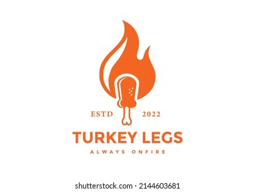 Turkey lags logo, suitable for chicken shops, restaurants, cafes, and others.