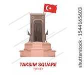Turkey Landmark Vector. Taksim Square. Vector Editable