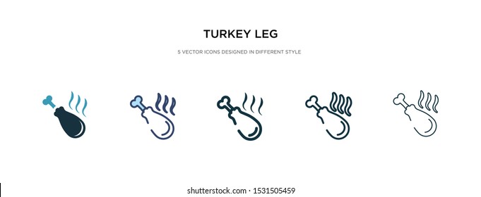 turkey leg icon in different style vector illustration. two colored and black turkey leg vector icons designed in filled, outline, line and stroke style can be used for web, mobile, ui